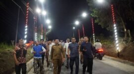 Wali Kota Bengkulu, Dedy Wahyudi, meninjau langsung penataan lampu jalan di kawasan Pancurmas, Kelurahan Sukarami, Kecamatan Selebar, pada Senin (7/7/2025) (Foto: Awang Konaevinarasidemokrasi.com/)