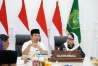 Wali Kota Bengkulu, Dedy Wahyudi, menerima kunjungan anggota DPD RI, Destita Khairilisani, di Balai Kota Merah Putih, Jumat (10/10/25).(foto: Awang Konaevinarasidemokrasi.com/)