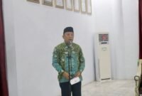 Wakil Bupati Seluma Drs. H. Gustianto saat membuka Rapat Susunan Kepengurusan YJI Cabang Kabupaten Seluma Masa Bakti 2025–2030 di Gedung Daerah Serasan Seijoan, Kabupaten Seluma, Kamis (16/10/25). (foto: Rifli Nopriansanarasidemokrasi.com/)