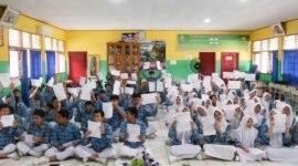 kegiatan Roadshow Sekolah Energi Bersih yang digelar pada Kamis (2/10), dihadiri lebih dari 150 siswa.(foto: dok Kanopi Hijau Indonesia)
