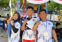 Atlet gulat Kota Lubuklinggau berhasil mengukir prestasi gemilang pada hari pertama Pekan Olahraga Provinsi (Porprov) Sumatera Selatan XV yang digelar di Gedung Serba Guna SMAN 1 Sekayu, Sabtu (18/10/25).(foto: Jepri Irwansyanarasidemokrasi.com/)