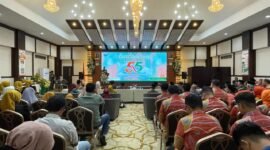 SAMBUTAN - Plt Dirut Bank Bengkulu  Iswahyudi dalam sambutanya pada HUT  Ke-55 Bank Bengkulu menyampaikan, fokus membenahi pelayanan Bank Bengkulu melalui peningkatan SDM, digitalisasi cepat, dan infrastruktur optimal demi kepuasan nasabah. (Senin-13-04-2026)--  FOTO: IST//MBG.