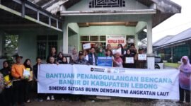 PT Pelindo Regional 2 Bengkulu bersama Satgas BUMN dan Lanal Bengkulu menyalurkan bantuan sosial bagi korban banjir di Kabupaten Lebong sebagai bentuk kepedulian terhadap masyarakat terdampak bencana.