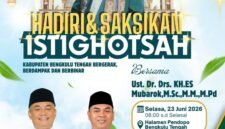 KH ES Mubarok menjadi magnet utama HUT ke-18 Bengkulu Tengah. Ribuan jamaah diperkirakan hadir dalam Istighotsah Akbar di Pendopo Bukit Kandis.